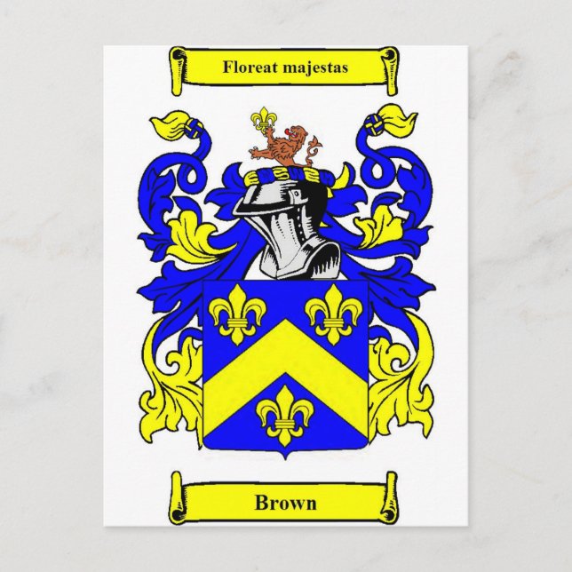 Braune (englische) Wappen Postkarte (Vorderseite)