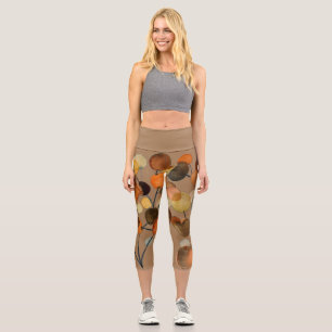 Braune Erde abstrakte Aquarellkunst Capri Leggings