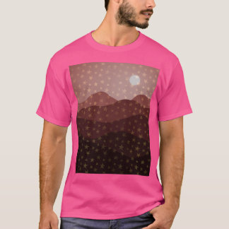 Braune, erdreckige Sterngebirge und Mond Abstrakte T-Shirt