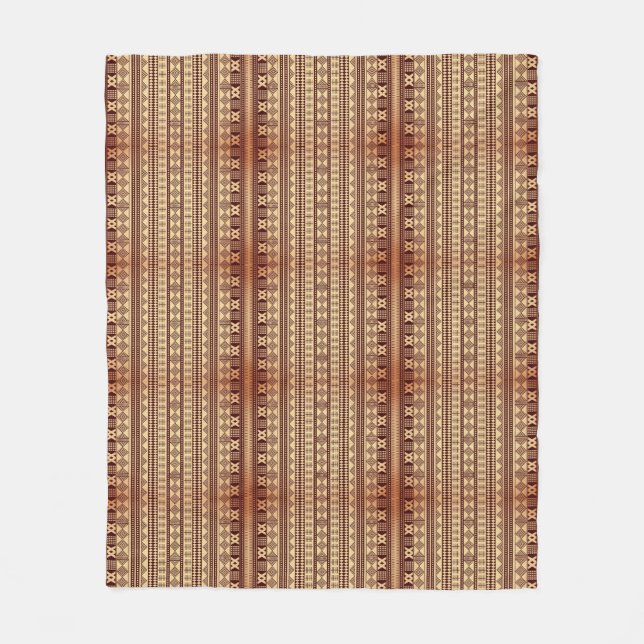 Braune ethnische Textur Fleecedecke (Vorderseite)