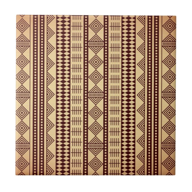 Braune ethnische Textur Fliese (Vorderseite)