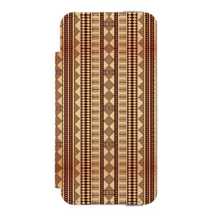 Braune ethnische Textur Incipio Watson™ iPhone 5 Geldbörsen Hülle