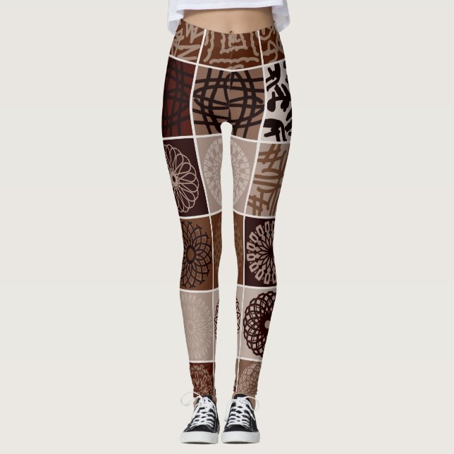 Braune Farbe "Ratti_Creative_Arts" Leggings (Vorderseite)