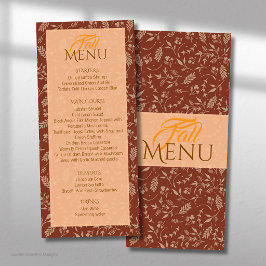 Braune Farbtöne Herbstlassen Flat Menu Menükarte