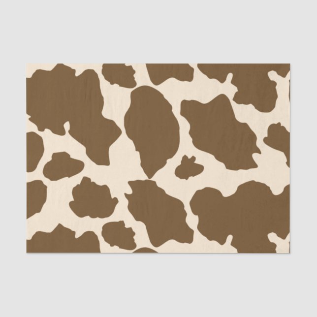 Braune Flecken Kuh Print Bauer Farm Tiere Klasse Seidenpapier (Vorderseite)
