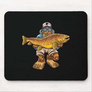 Braune Forellen Fluss Angeln Bigfoot Jagd Fischer Mousepad