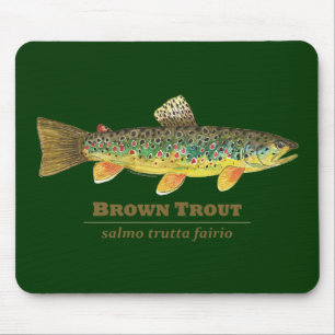 Braune Forellen-Lateinische Ichthyologie Mousepad