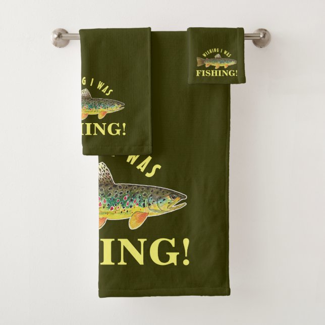 Braune Forellen "Wish I was Fish" Badhandtuch Set (Insitu)