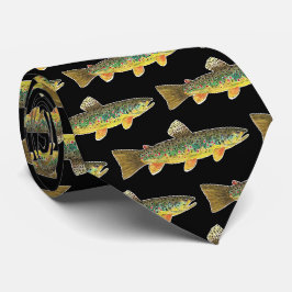 Braune Forellenfischerei Angler Fisherman Schwarz Krawatte
