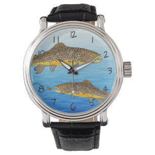 Braune Forellenfischerei Armbanduhr