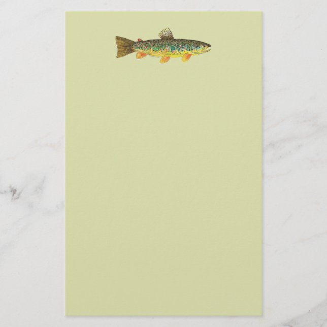 Braune Forellenfischerei Briefpapier (Vorderseite)