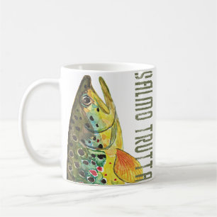 Braune Forellenfischerei, Fischerei, Fischfang Kaffeetasse