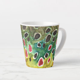 Braune Forellenfischerei für ihn, für sie Milchtasse