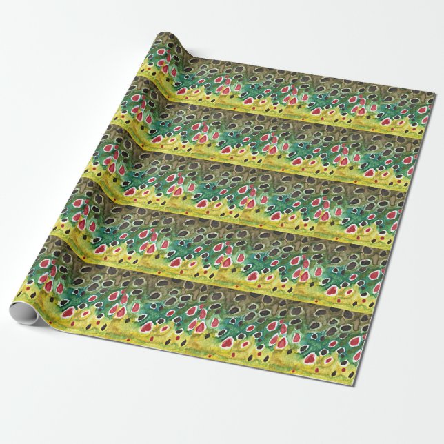Braune Forellenfischerei Geschenkpapier (Ungerollt)