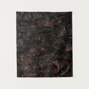 Braune getrocknete Blätter auf gemahlenen Flächen Wandteppich