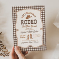 Braune Gingham Nicht ihre erste Rodeo-Einladung