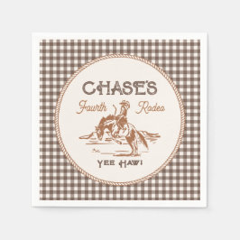 Braune Gingham-Rodeo-Papier-Servietten Serviette