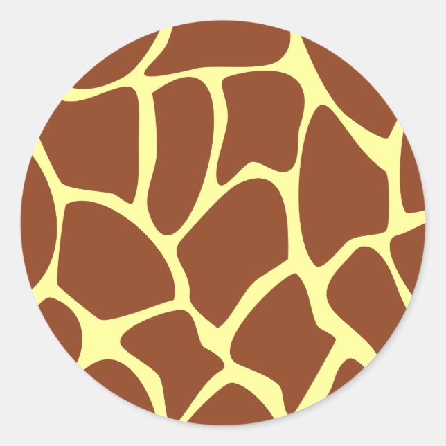 Braune Giraffe Print Muster. Runder Aufkleber (Vorderseite)