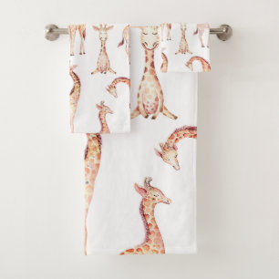 Braune Giraffen Whimsical Unisex Babyparty Kinder Badhandtuch Set