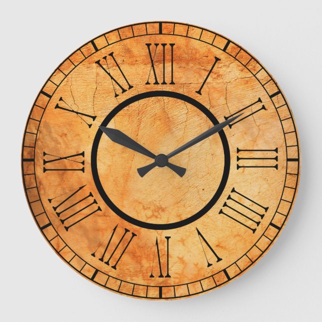 Braune, goldgelbe Terracotta-Ziegelmauer - römisch Große Wanduhr (Vorderseite)