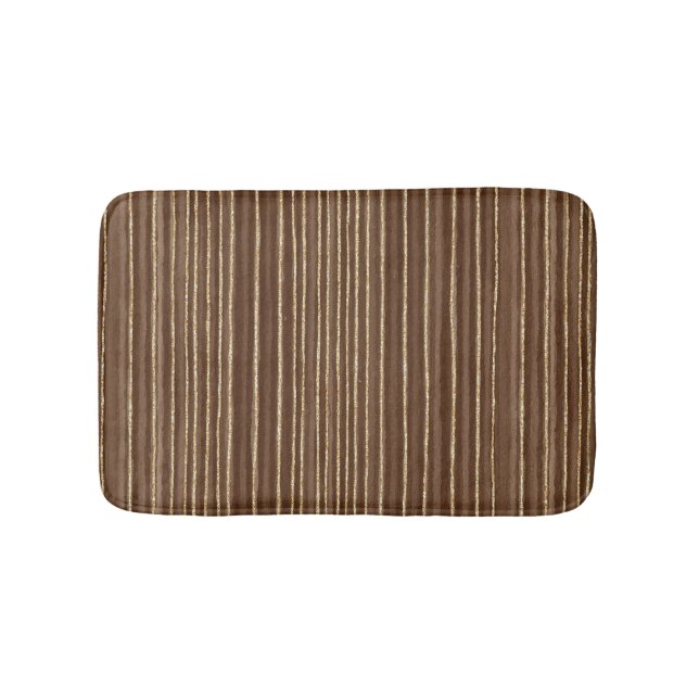 Braune Goldstreifen Badematte (Vorderseite)
