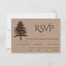 Braune Hartpapier Hochzeit RSVP-Karte