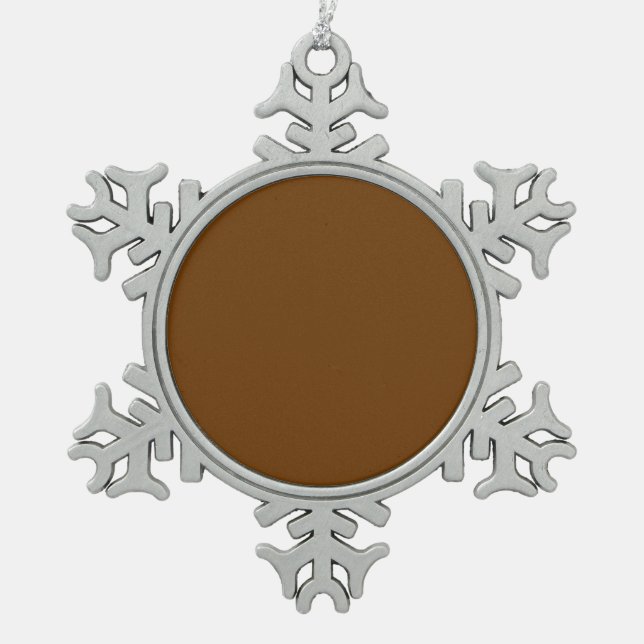 Braune Hintergrundfarbe Sie können anpassen Schneeflocken Zinn-Ornament (Vorderseite)