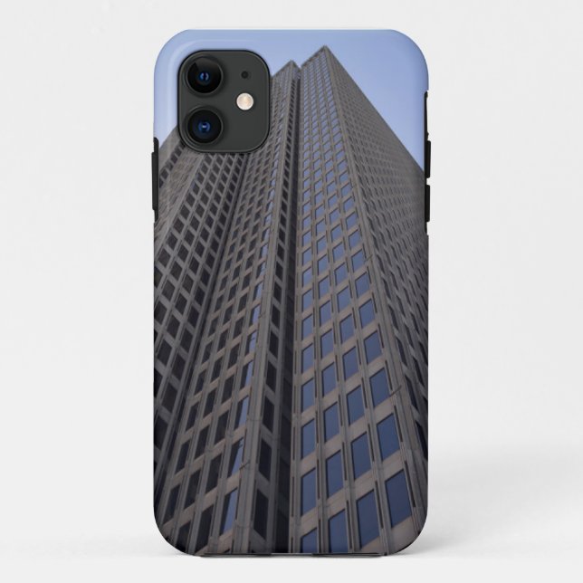 Braune, hoch aufragende Gebäude-Telefongehäuse Case-Mate iPhone Hülle (Rückseite)