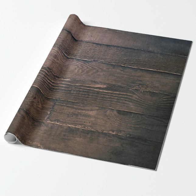 Braune Holzbretter Geschenkpapier (Ungerollt)