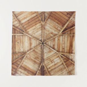 Braune Holzdecke Wandteppich