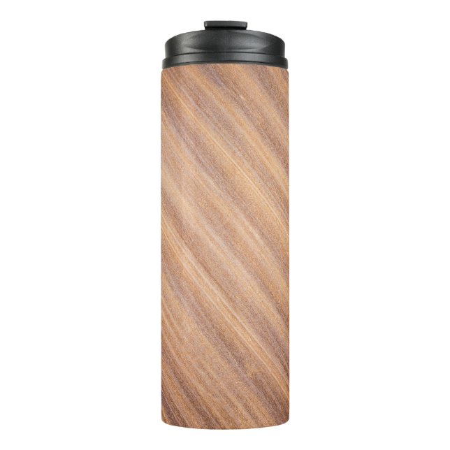 Braune Holzfläche Thermosbecher (Vorderseite)