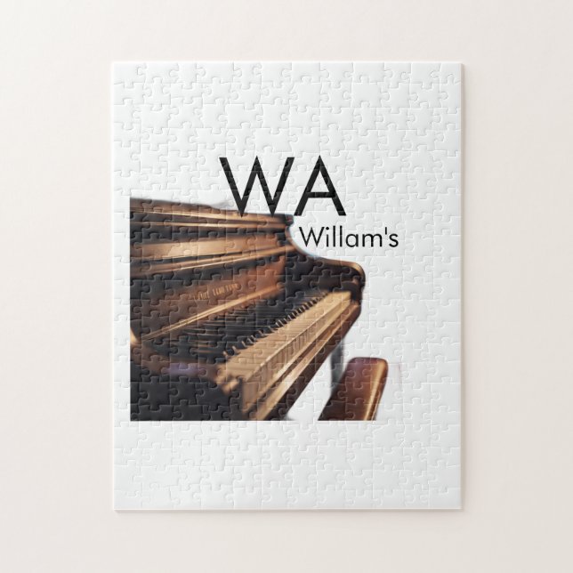Braune Holzpiantasten - Monogrammname (Vertikal)