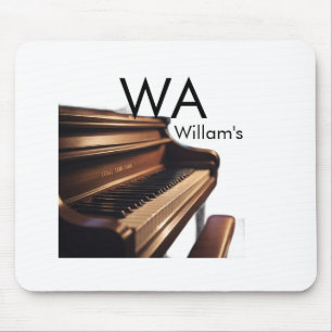 Braune Holzpiantasten - Monogrammname Mousepad