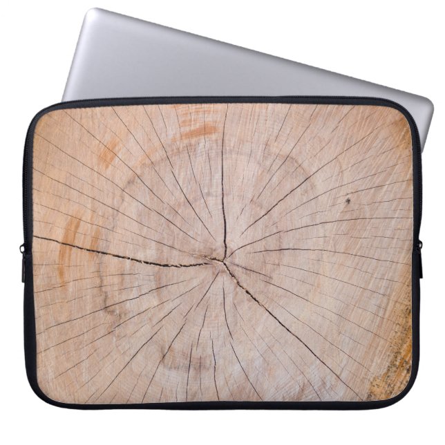 Braune Holzplatte Laptopschutzhülle (Vorderseite)