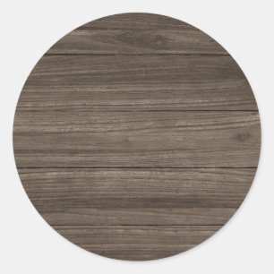 Braune Holzplatte sieht leere elegante Vorlage aus Runder Aufkleber