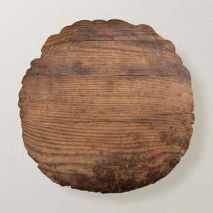 Braune Holzstruktur. Abstrakter Hintergrund, leer Rundes Kissen