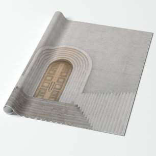 BRAUNE HOLZTÜR GESCHENKPAPIER