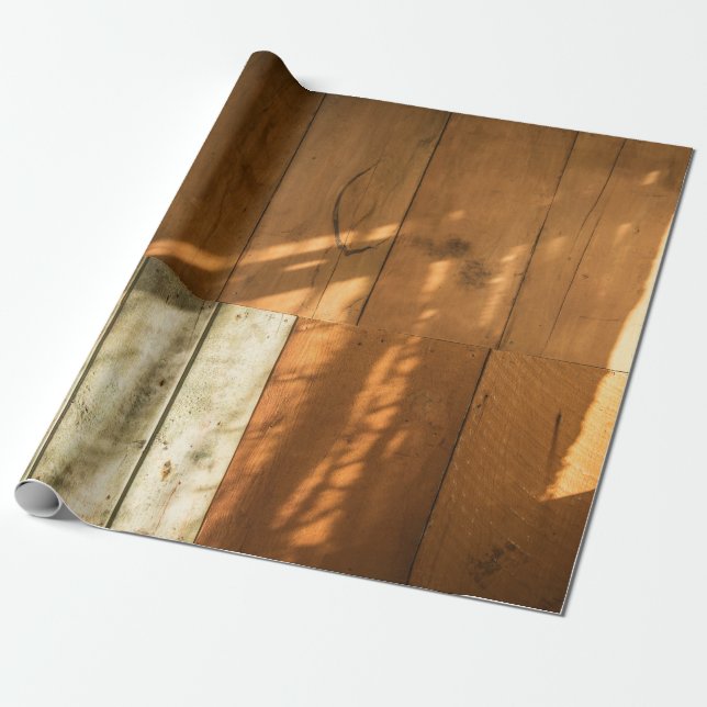 Braune Holzwand Geschenkpapier (Ungerollt)