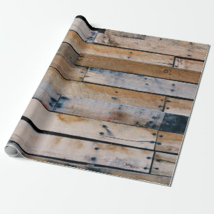 Braune Holzwand Geschenkpapier
