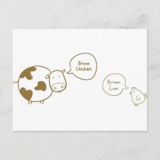 Braune Hühnerkuh Postkarte