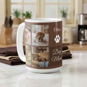 Braune Hundemutter Pfotenabdruck Acht Fotos Custom Kaffeetasse