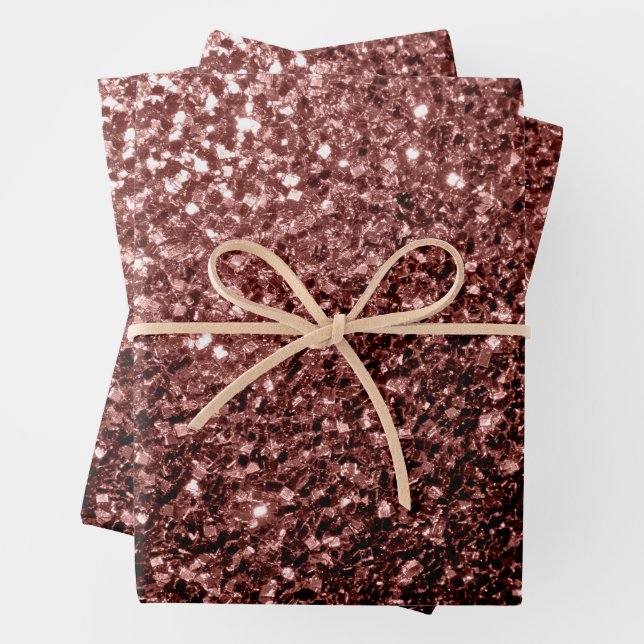 Braune Imitate Glitzer Glitzern Geschenkpapier Set (Beispiel)