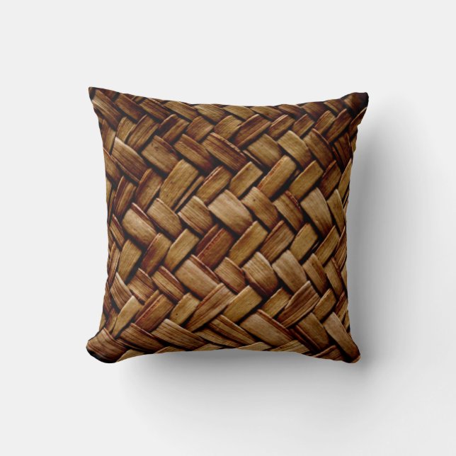 Braune Imitate Straw Mix & Match Pillows - Geschen Kissen (Vorderseite)