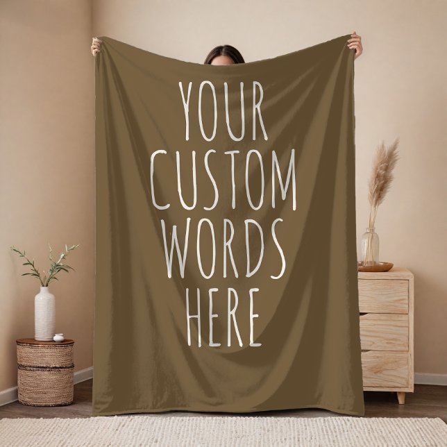 Braune individuelle Textdecke als Geschenk für Mam Fleecedecke (Custom Message Blanket Gift for Mom, Dad, Grandma, Grandpa, Teachers, Friends & Coworkers)