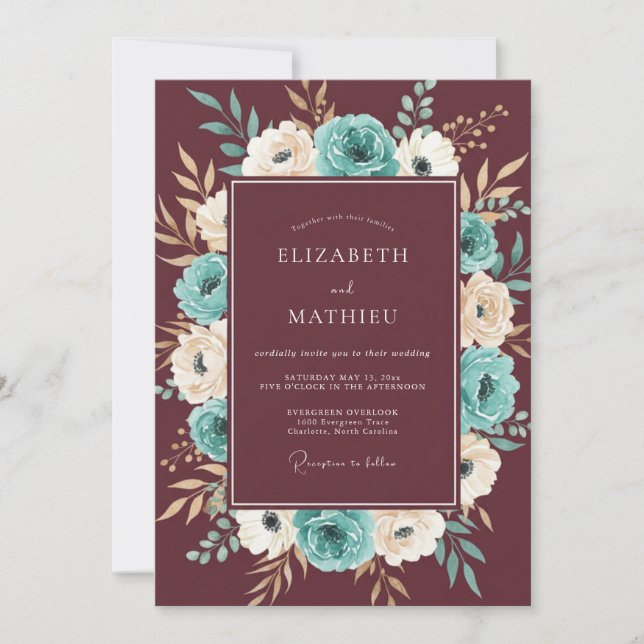 Braune Intricate Boho-Hochzeit Einladung (Vorderseite)
