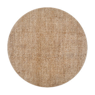 Braune Jute Textur, rustikales Sackleinen. Schneidebrett