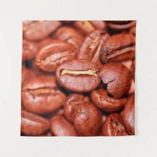 Braune Kaffeebohnen geröstet Wandteppich
