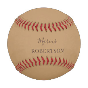 Braune Kalligrafie mit Monogramm minimalistisches  Baseball