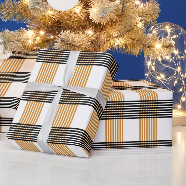 Braune Karierte Karo-Muster Geschenkpapier (Feiertage)