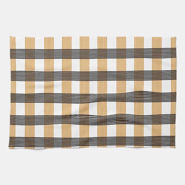Braune Karierte Karo-Muster Geschirrtuch (Horizontal)